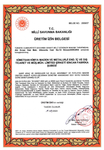 NATO and Military Manufacturer Certificates